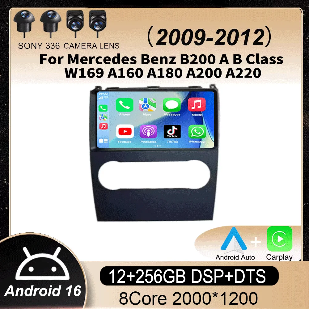 

Android 16 GPS Car radio Multimedia Head unit For Mercedes Benz B200 A B Class W169 A160 A180 A200 A220 2009 - 2012 BT Radio 4G