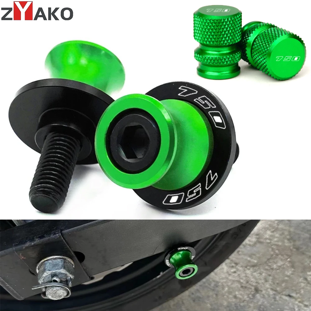 For Kawasaki Z750 Z 750 2003-2011 2012 Z750S Z750R Motorcycle CNC Swingarm Spool Sliders Stand Screw Tire Valve Caps