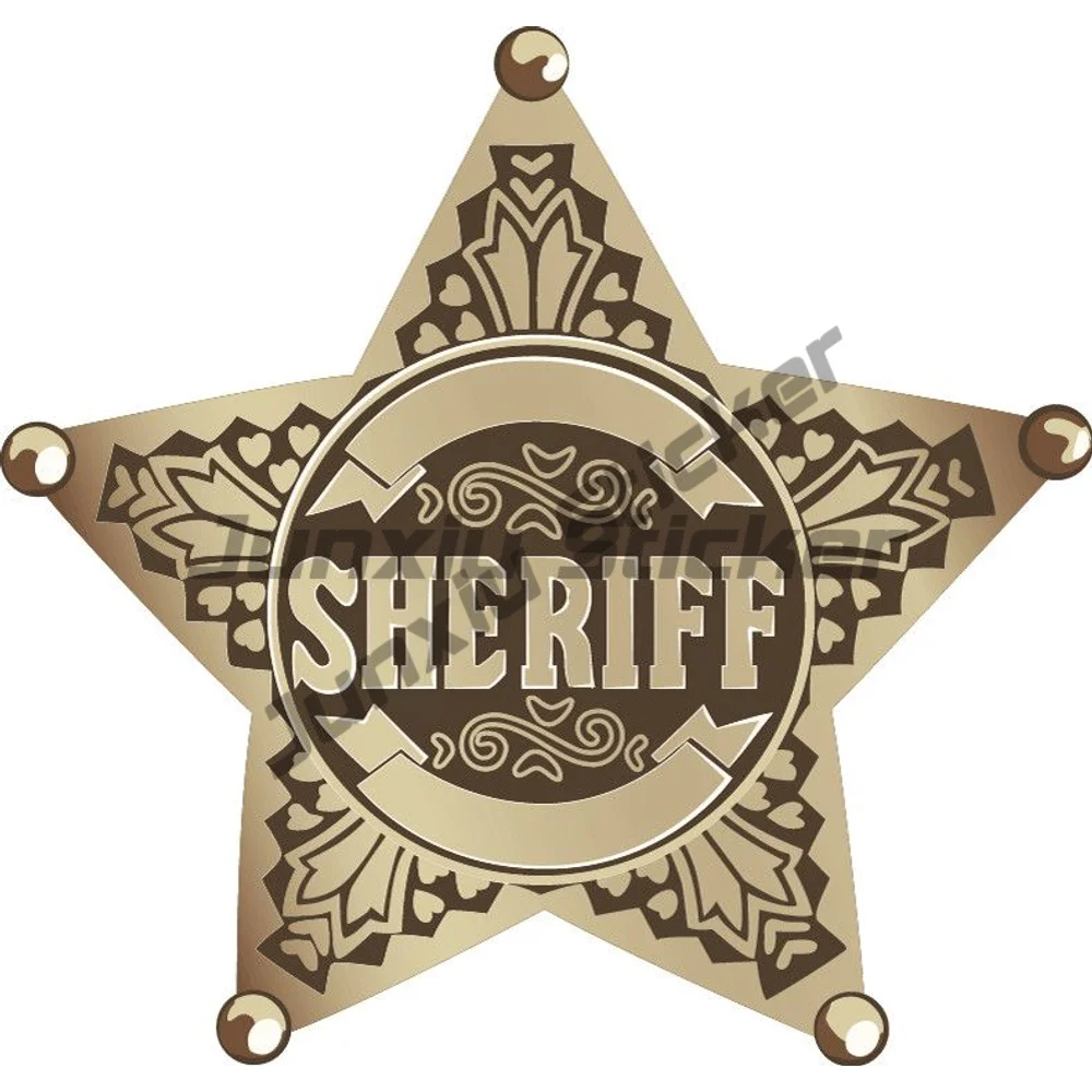 

Sheriff Police Pattern Star Emblem Sign Sticker High-quality Cover Scratches Decor Graphic Beauty For Bumper Suv Car Bodywork