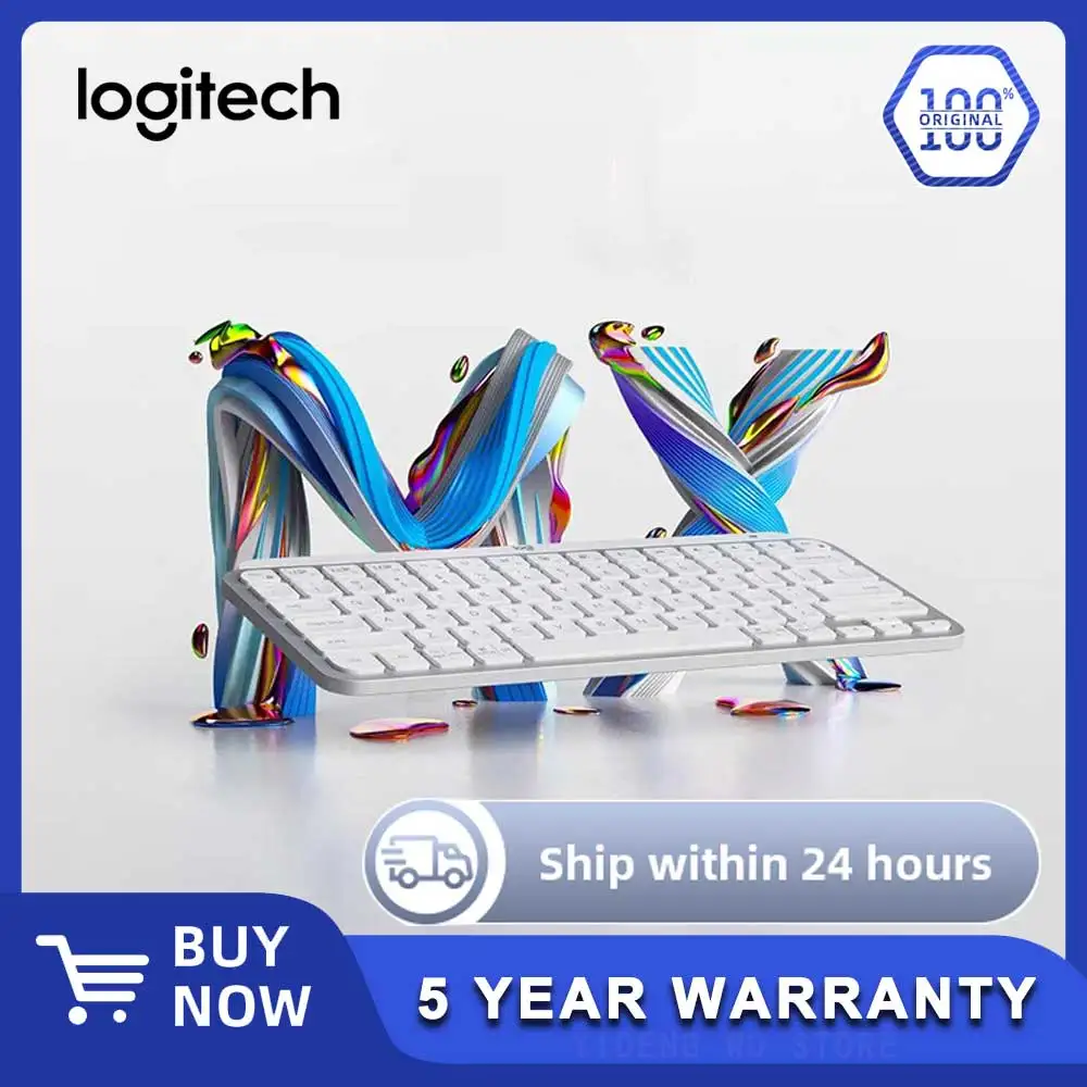 

Мини-минималистичная беспроводная клавиатура Logitech MX Keys с подсветкой, компактная, Bluetooth, подсветка, USB-C, совместимая с Apple macOS