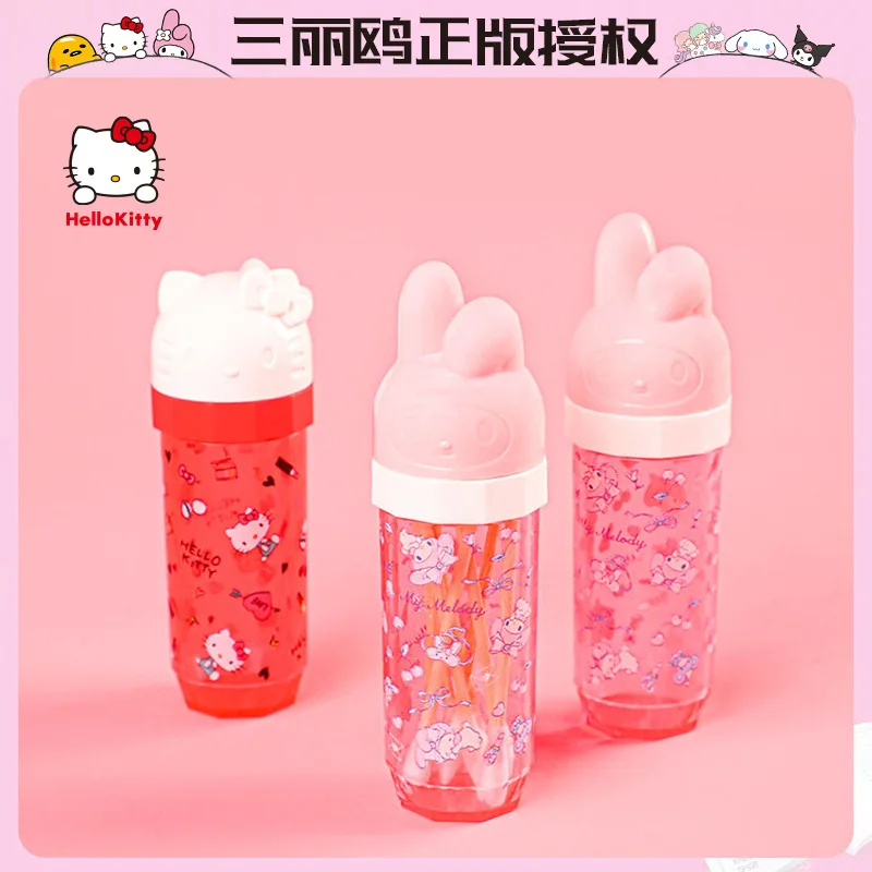 

Cartoon Sanrio Melody Cotton Swab Storage Box Hello Kitty Figure Toys Toothpick Cosmetic Storage Container Household Products