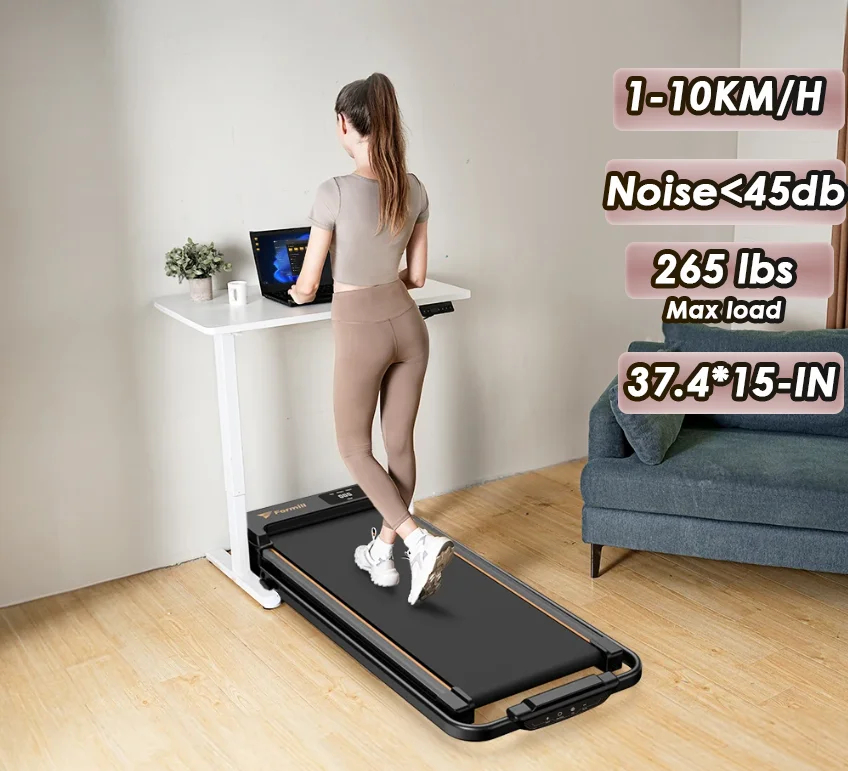 Formill FT51 2-in-1-Laufband, maximale Geschwindigkeit 1–10 km/h, elektrisches Laufband, ohne Installation, Laufband zum Laufen und Joggen für zu Hause