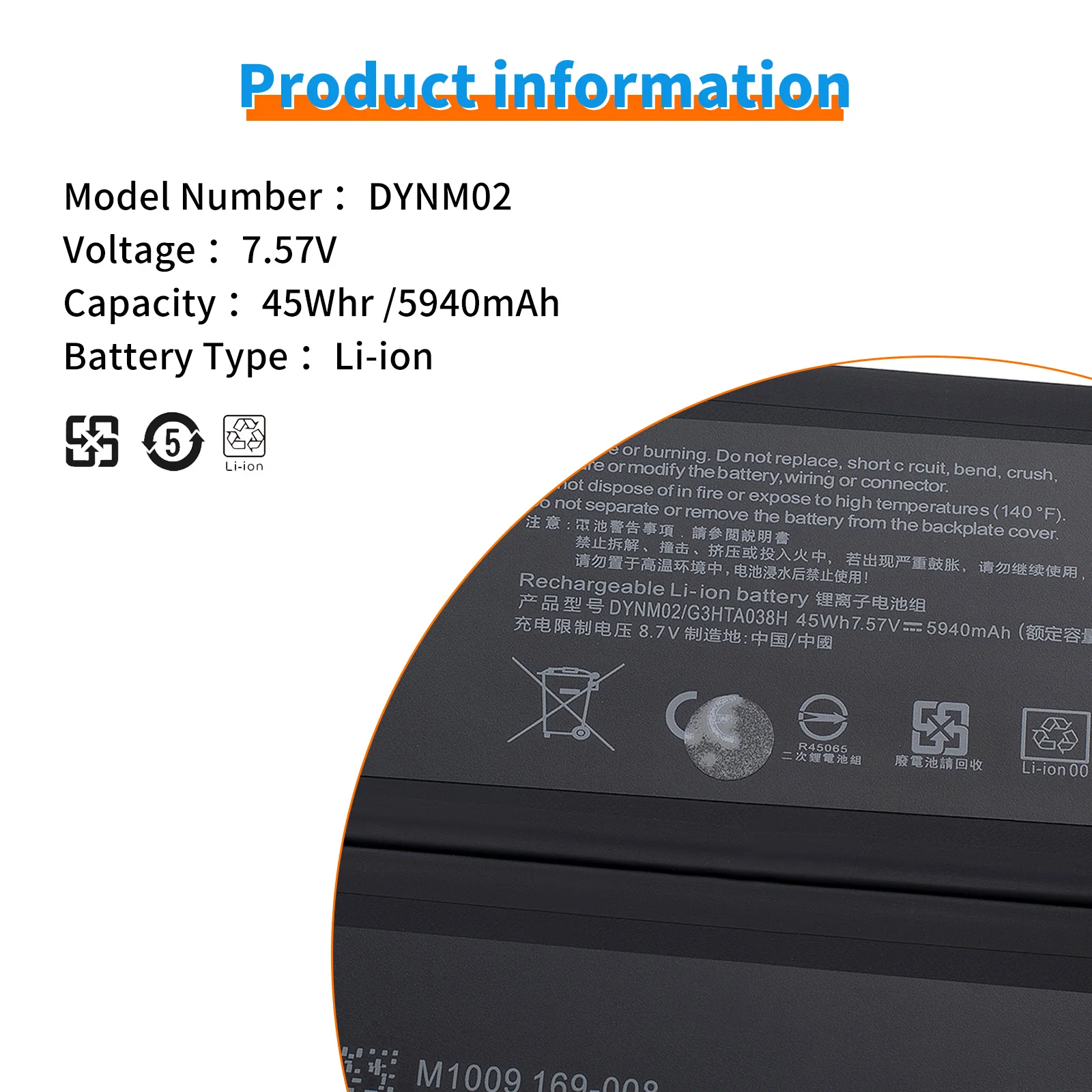 LINEFIND DYNM02 Bateria do laptopa Microsoft Surface Pro 5 1796, Pro 6 1807 1809 12.3'' Series Tablet 7.57V 5940mAh — zdjęcie produktu 5