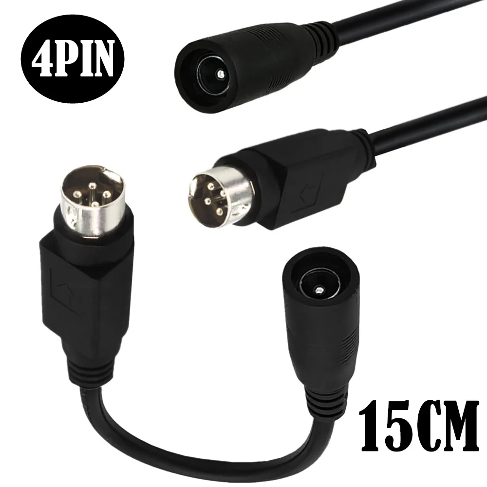 Cable adaptador de corriente para impresora, enchufe de boca redonda de 3 pines y 4 pines, dc5.5 x 2,5/5,5x2,1 hembra a 3 pines, 15cm