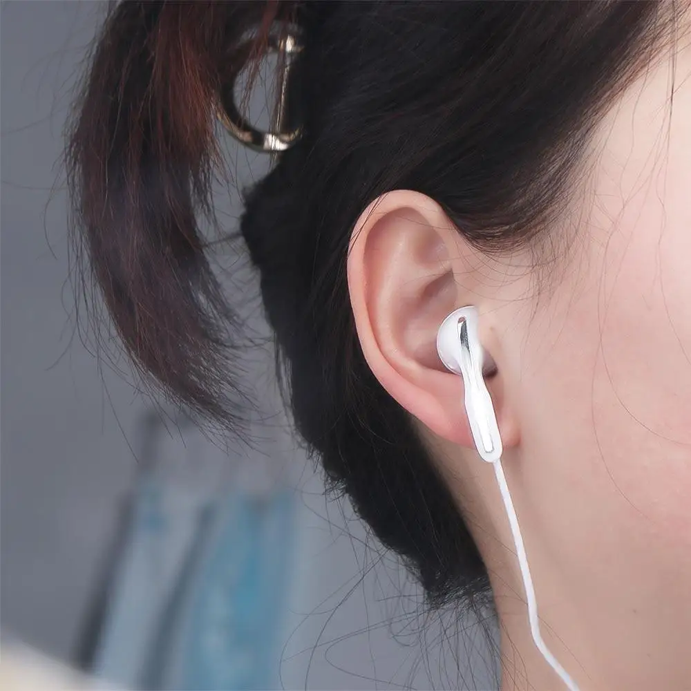 With Microphone For Smartphone Noise Cancel Stereo Bass 3.5mm Wired Earphones Sport Headset Flat Earbuds In Ear Earphones