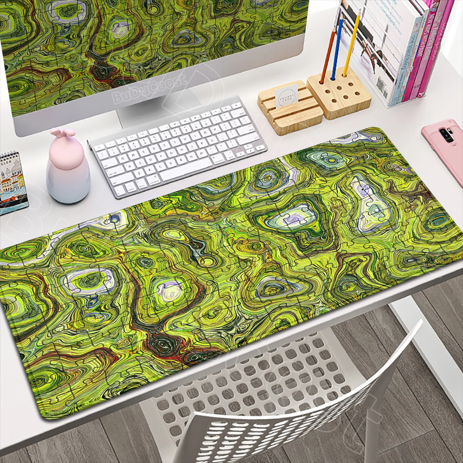 New HD Printing Strata Liquid Mousepad Large Gaming Keyboard Extended Pads Grid Pattern Laptop Game Mouse Pad PC Cabinet Deskmat
