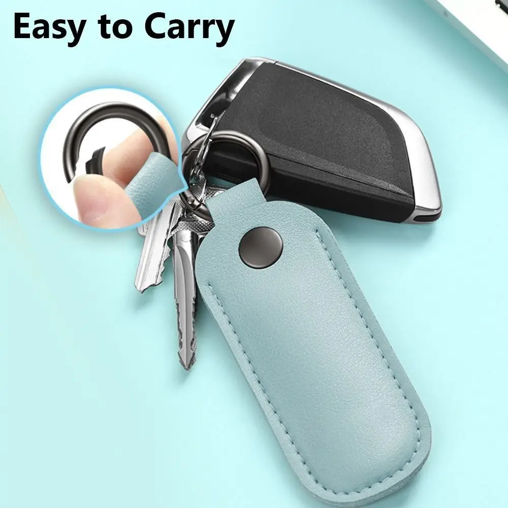 8 Colors U Disk Pouch Key Ring Holder Leather USB Flash Drive Storage Bag Pendrive Protective Cover Memory Stick Case