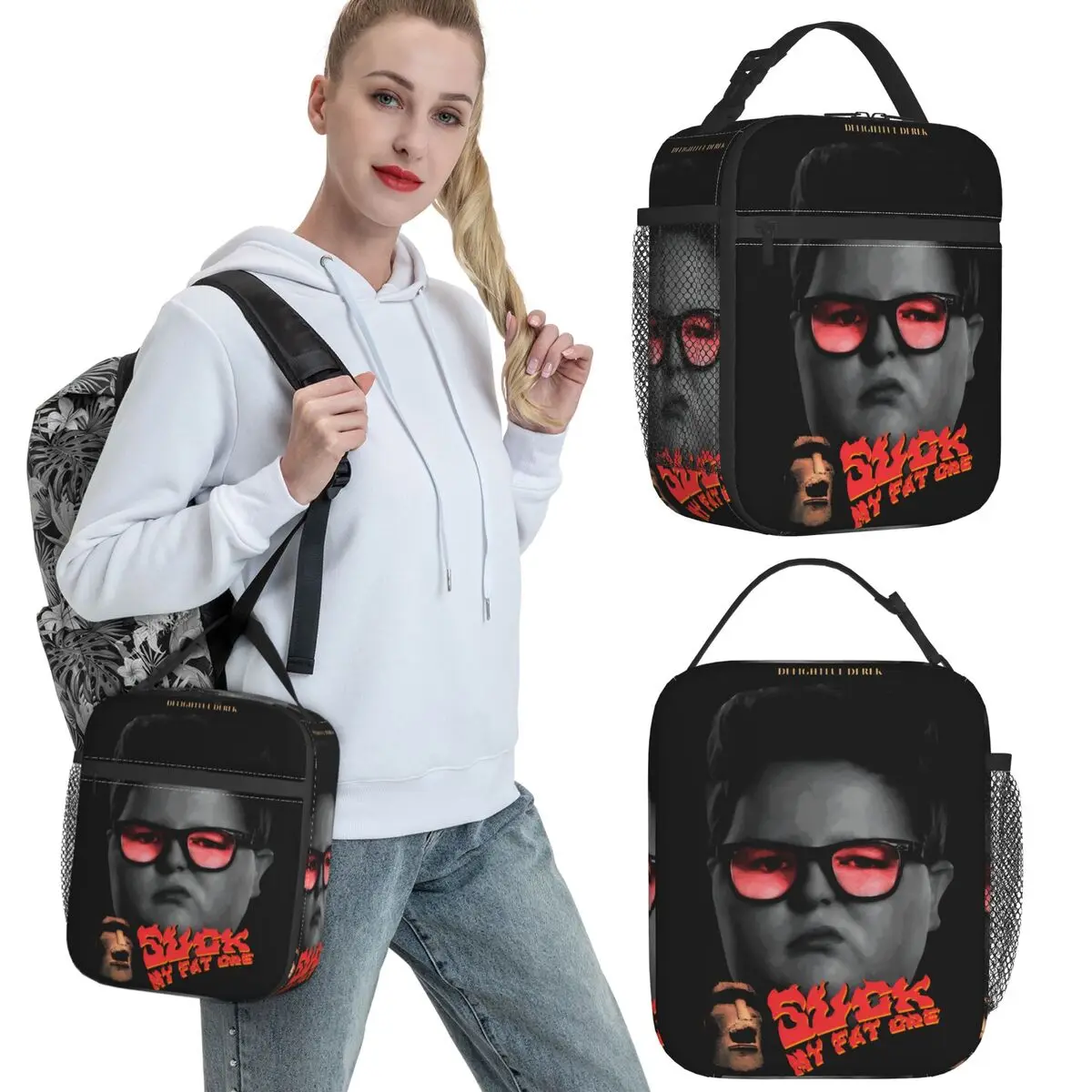 

Derek Is Sigma Merch Insulated Lunch Bag For School Office Food Box Portable Cooler Thermal Lunch Boxes