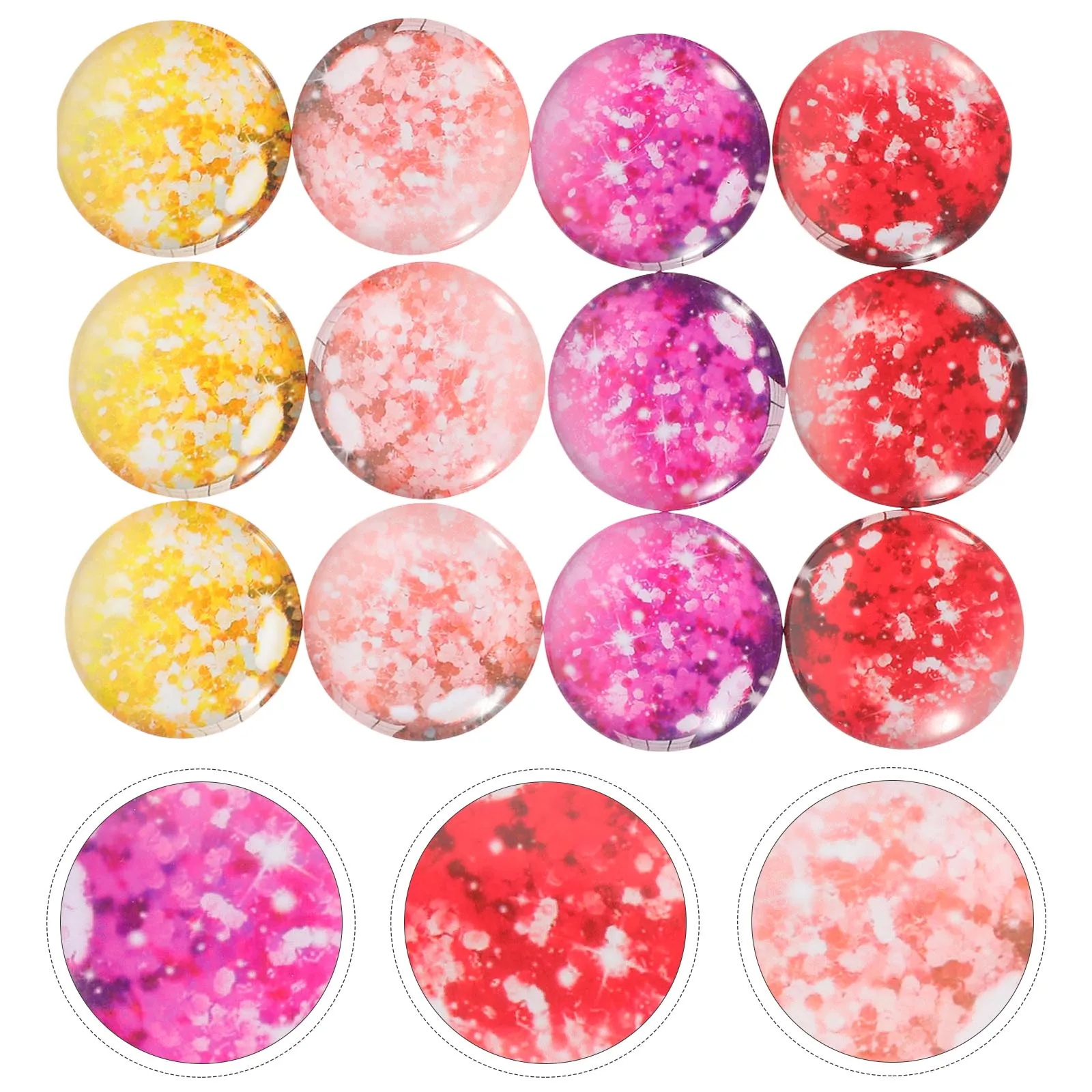

12Pcs Stylish Glass Cabochons Jewelry Decoration Gemstone Patches for Creative Crafts
