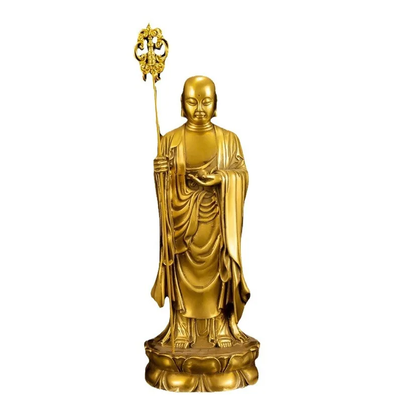 

Brass Kizo King Bodhisattva Dedication Bronze Buddha Statue Making Great Vows Standing Bodhisattva Large Figure Sculpture