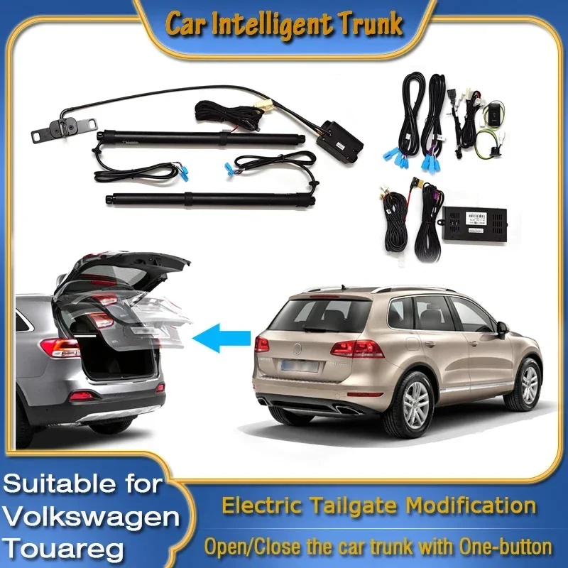 

Для Volkswagen VW Touareg 7P 2010 ~ 2018 автомобильный силовой багажник с умным электрическим всасыванием задней двери, интеллектуальная подъемная стойка задней двери