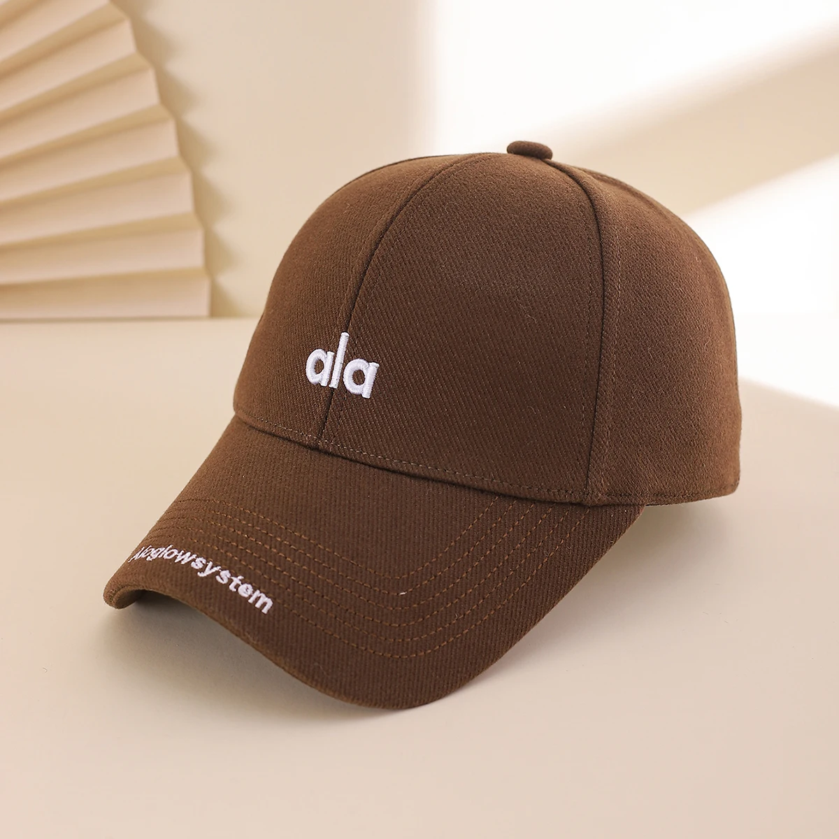 Simple three-dimensional letter Korean-style hard-top baseball cap for outdoor leisure, women's curved brim baseball cap