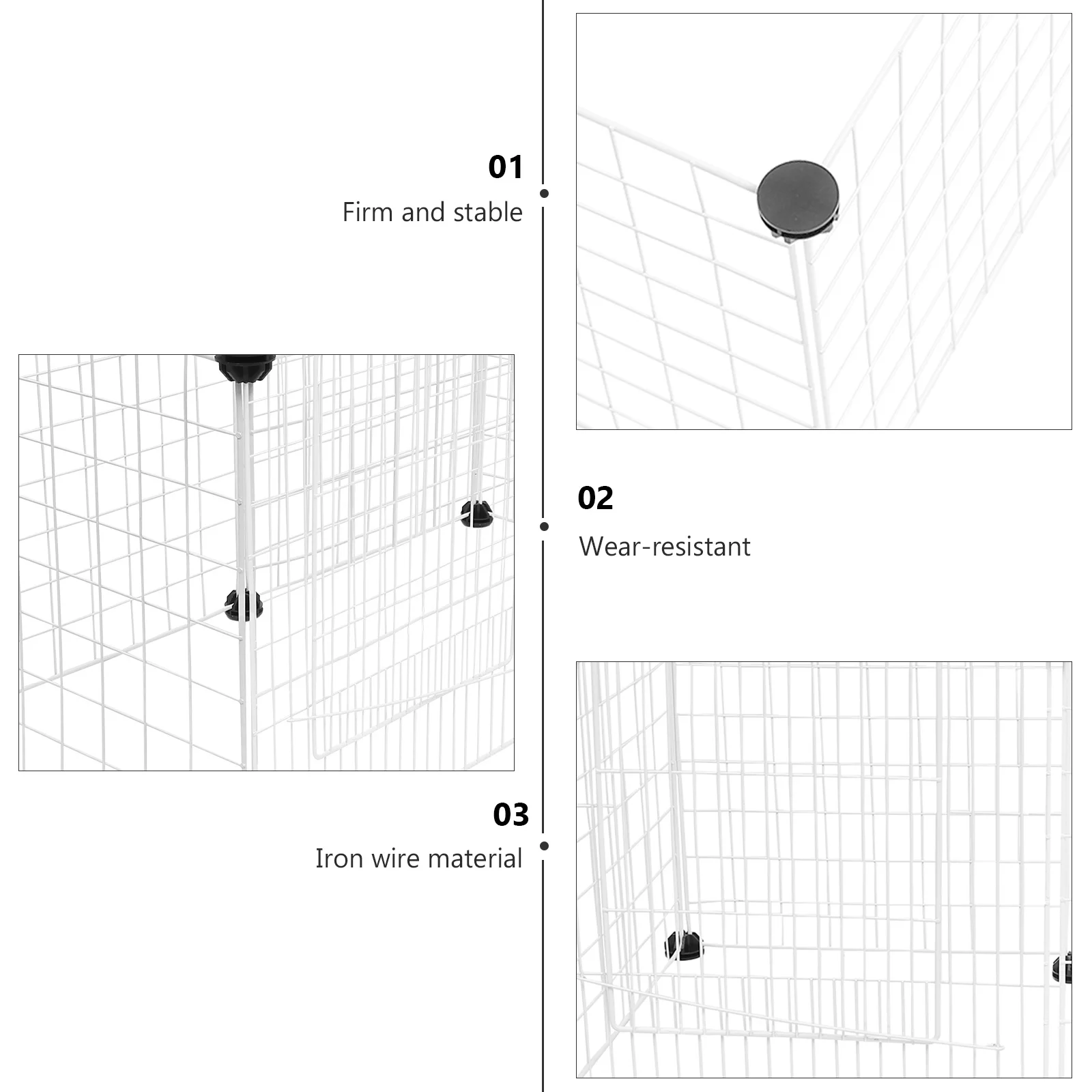

1 set Pet Fence 12 Fixing Buckles Hollow Iron Wire Design Easy Assemble Disassemble Multifunctional Diy Cat Cage Dog Fence