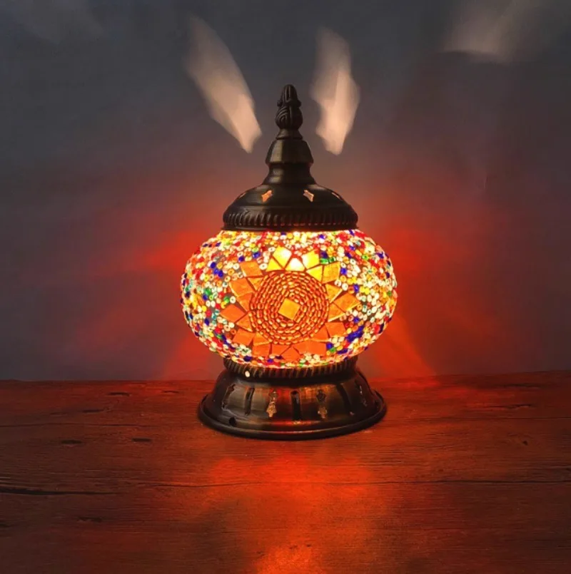 Retro ethnic style bedroom bedside night light restaurant cafe bar decorative table lamp