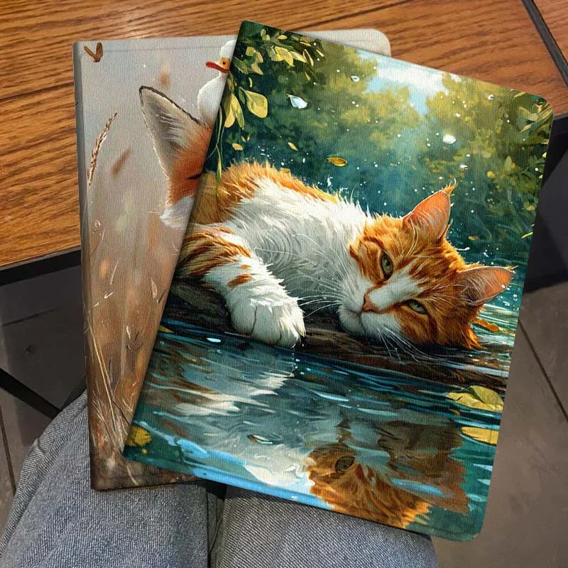 

Fox Cat Cartoon Popular Art For Honor Pad 8 V8 9 GT MagicPad 13 3 2 Tab MatePad Pro Air 12 X 12.6 Foldable Tablet Case Gift