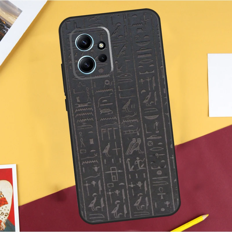 Egyptian Hieroglyphics Symbols Case For Xiaomi Redmi Note 8 9 10 11 12 Pro 12S 11S 10S 9S Redmi 12 9C 10C 12C Cover Shell