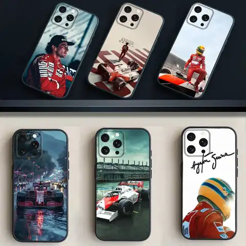 Custodia per telefono A-Ayrtons Senna racing driver per iPhone 16,15,14,13,12,11 Plus,Pro Max, XS,X,XR,SE,Mini,8,7, Cover morbida in silicone nero