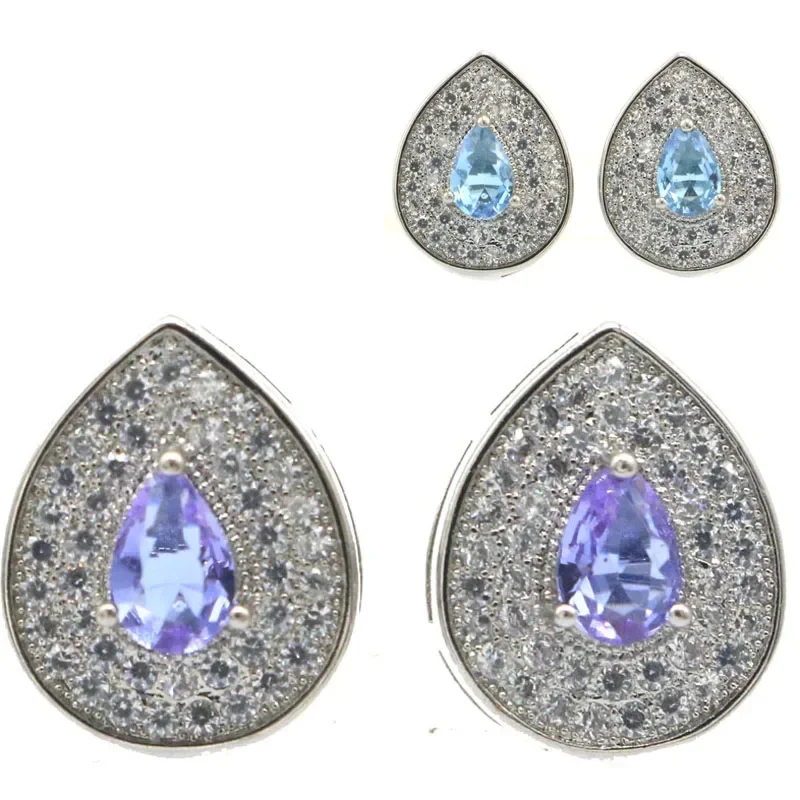 

3g Customized 925 SOLID STERLING SILVER Earrings Rainbow Mystic Topaz Color Changing Alexandrite Topaz Zultanit