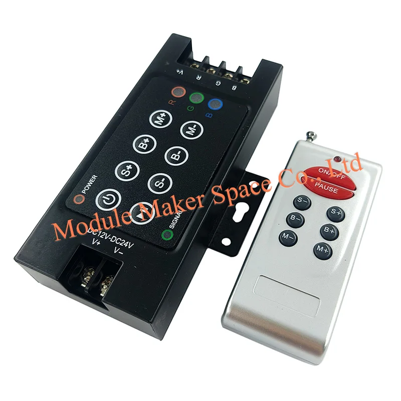RFT8 30A 360W High Power LED Dimmer Controller, 8-Key RF Wireless Remote Control Switch DC12-24V for RGB LED Strip Lights