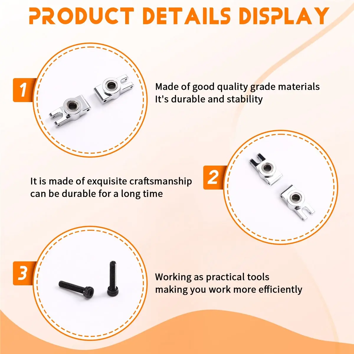 RC Car Upgrade Coppa posteriore + Kit cuscinetto per 1/14 14301 14302 14303 14304 Accessori auto RC Argento