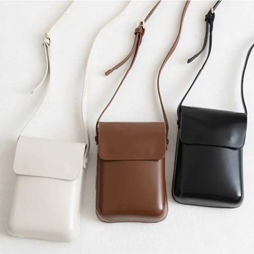 Sacs à bandoulière à rabat en cuir PU, portefeuille pour téléphone, sacs à main simples et solides pour femmes, sacoche verticale, sacs à bandoulière pour téléphone