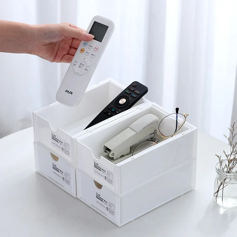 1PC Drawer Type Storage Box Under Desk Riser Organizer Simple Student Stationery Cosmetic Storage Case