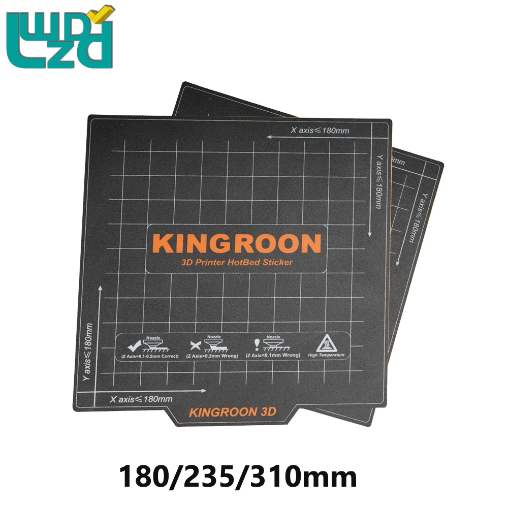 1/2 Sets  For KP3S Ender 3 CR10 3D Printer Hotbed Platform Heat Paper Heated Bed Flexible Magnetic Sticker 180/235/310mm