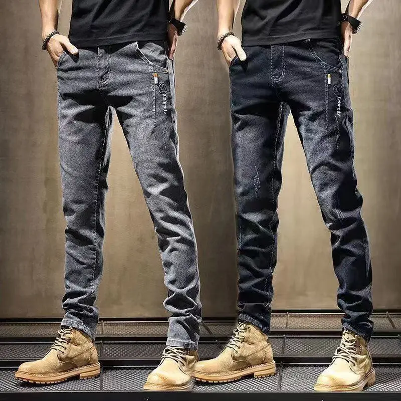 

Autumn and Winter Thickened Jeans Men's Slim-fit Straight 2025 New Men's Pants Wear-resistant Labor Insurance Casual Trousers