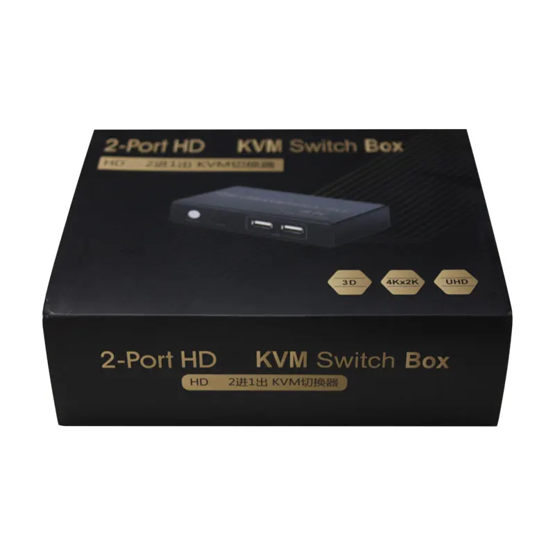 KVM HD 4K*2K@30HZ Compatible USB KVM Switch Support Share Keyboard& Mouse Set Printer Video Display