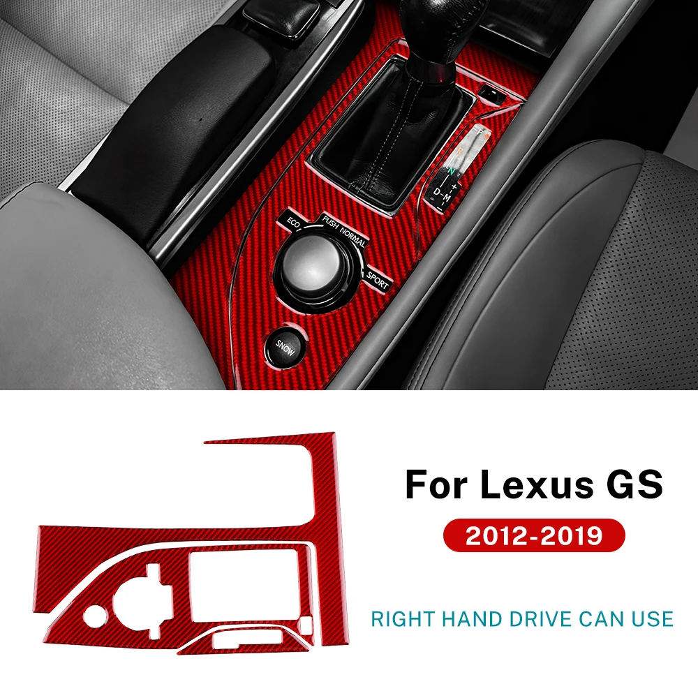 

For Lexus GS 2012 2013 2014 2015 2016 2017 2018 2019 Gear Shift Trim Real Soft Carbon Fiber Sticker car interior decoration