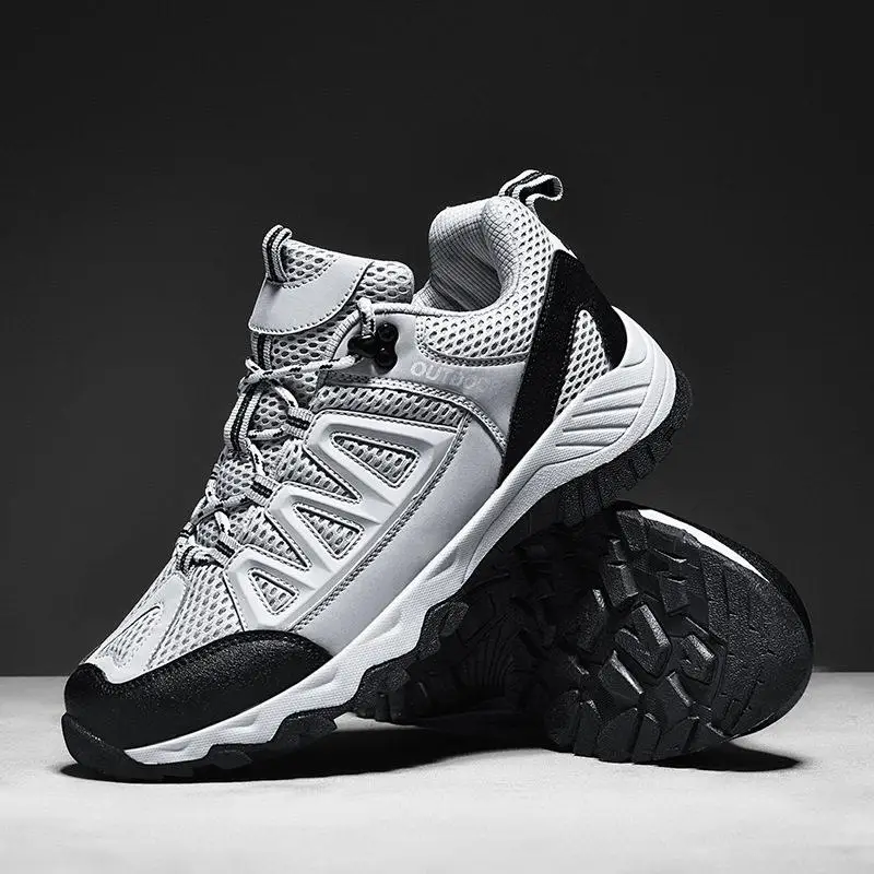 Spring New Outdoor Casual Shoes Mountain Climbing Anti-slip Waterproof Sports Shoes Thick Bottom Travel Shoes Mesh Upper