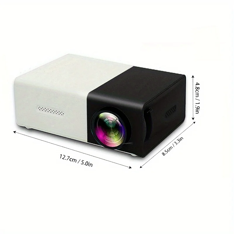 3000+ Lumen HD Mini Projector – Portable, 3D-Ready, Multi-Device Compatible, with Remote