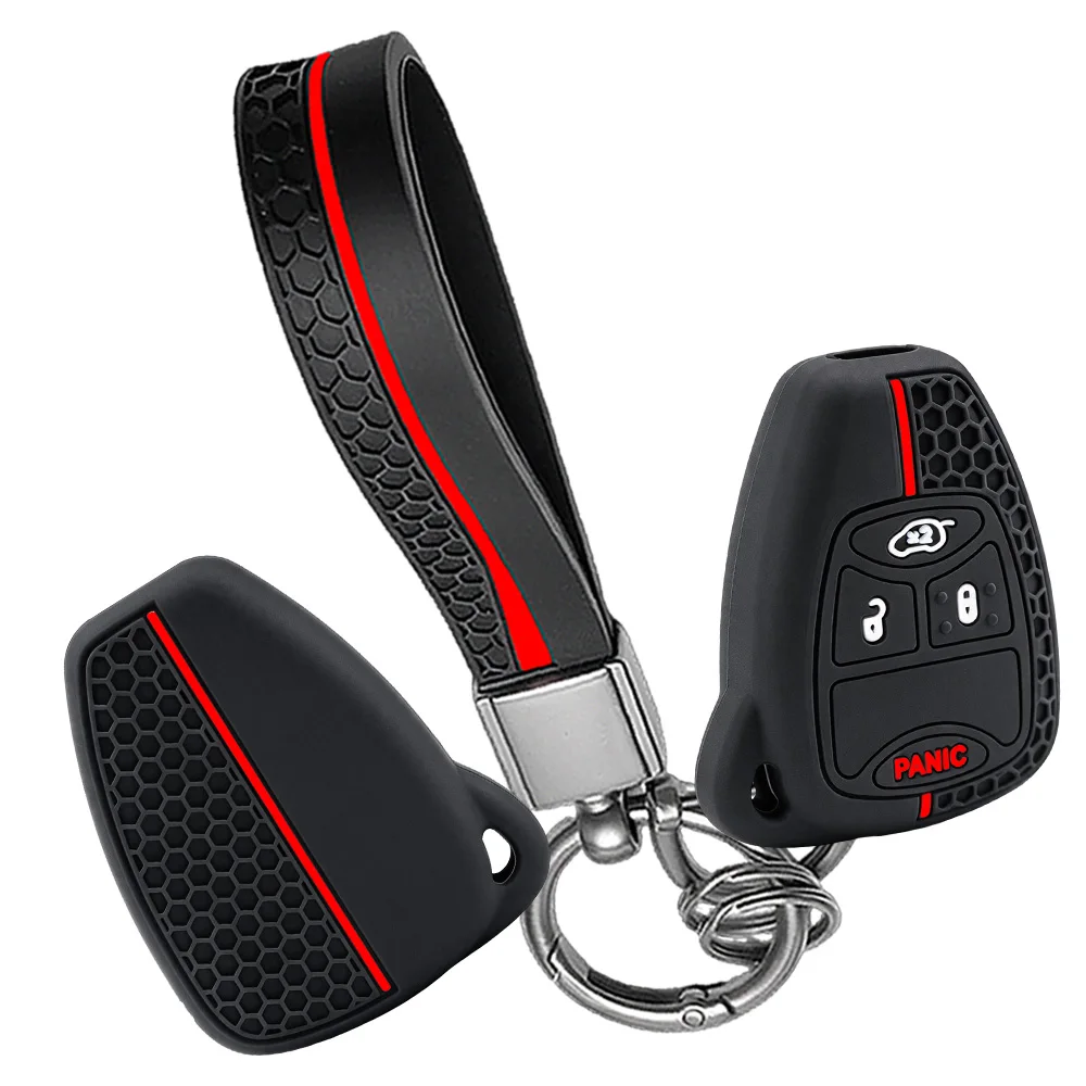 Key Case Cover With Wrist Strap For Chrysler Pacifica Aspen 300C For Dodge Caravan Journey Nitro For Jeep Wrangler JK Daily Use