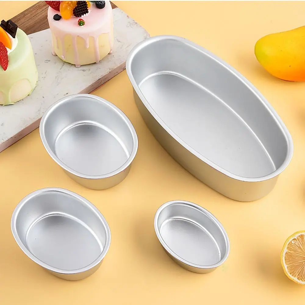 Aluminum Alloy Cake Mold Oval Shape Baking Pan Daily Uses Baking Accessories Convenient Homemade Bread Kitchen Baking Tools