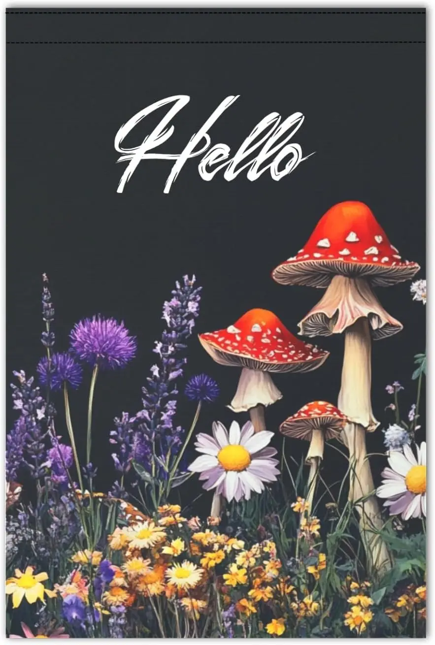 pnyoin Mushroom Spring Floral Flags for Garden Farmhouse Outside Yard Patio 12x18 Inch Double Sided Flag Holiday Decor LLO L uui