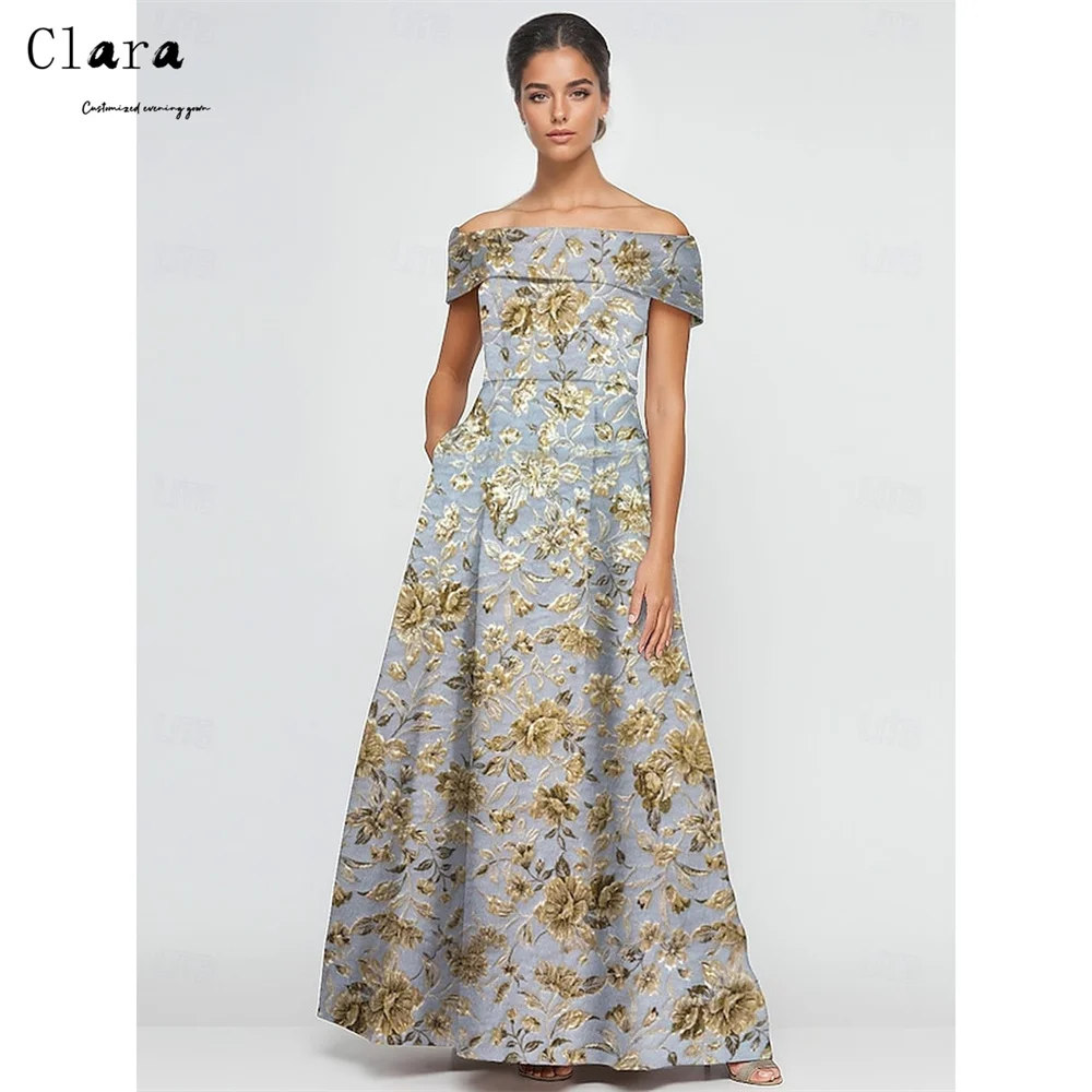 

Clara Custom A-line Off-shoulder Sleeveless Blue Ball Gowns Luxury Dresses for Luxury Party Party Long Dress 2026 Woman Evening