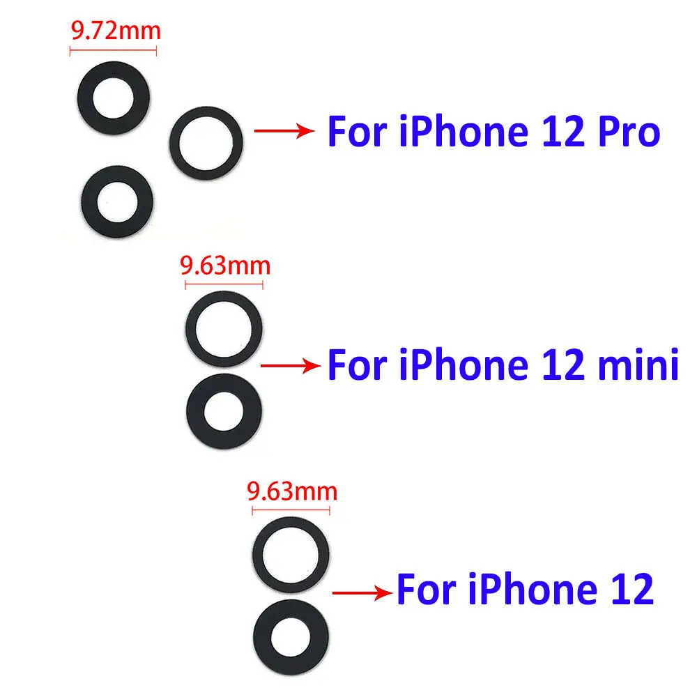 10 pcs Rear Back Camera Lens For iPhone 7 8 Plus X XS max XR 11 Pro 12 13Glass Cover with 3M Sticker Adhesive Replacement Parts