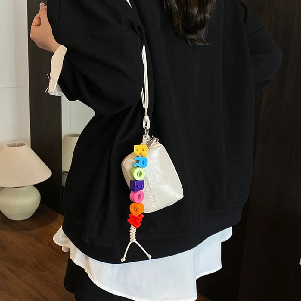 多機能小さな正方形財布シンプルなシングルショルダークロスボディヘッドフォンバッグ無地 PU レザーホルターネック小銭入れ