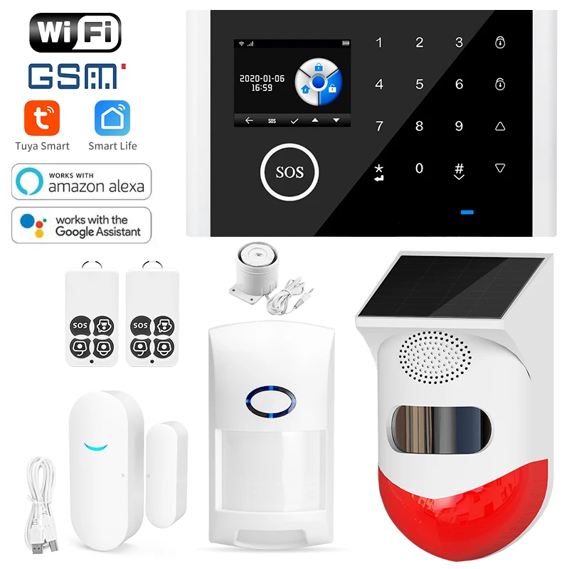 tuya home WiFi alarm pg103 anti theft alarm system package 433mhzgsm security alarm system your smart home