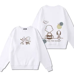 Snoopy cartoon hoodie women's round neck top women's hoodie couple loose casual hoodie couple's round neck top couple hoodie