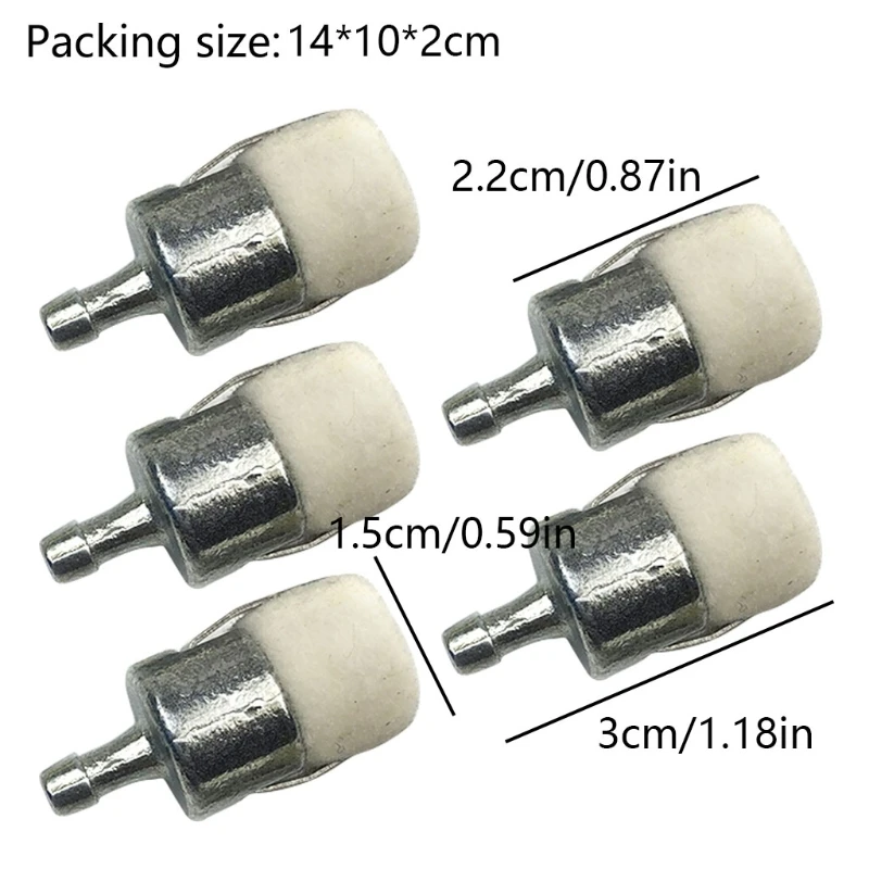 F92C 5pcs Feel Filter untuk Homelite untuk Poulan 13120519831 Pemangkas Gergaji Gergaji Mesin Taman Taman