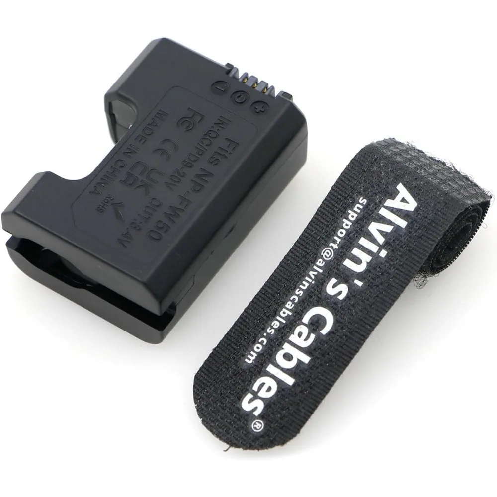 Alvin’s Cables NP-FW50 Dummy Battery to USB-C Type-C PD QC Power Cable for Sony A6000|A6500|A6300|A7R|A7| A33|A35|A37 Cameras