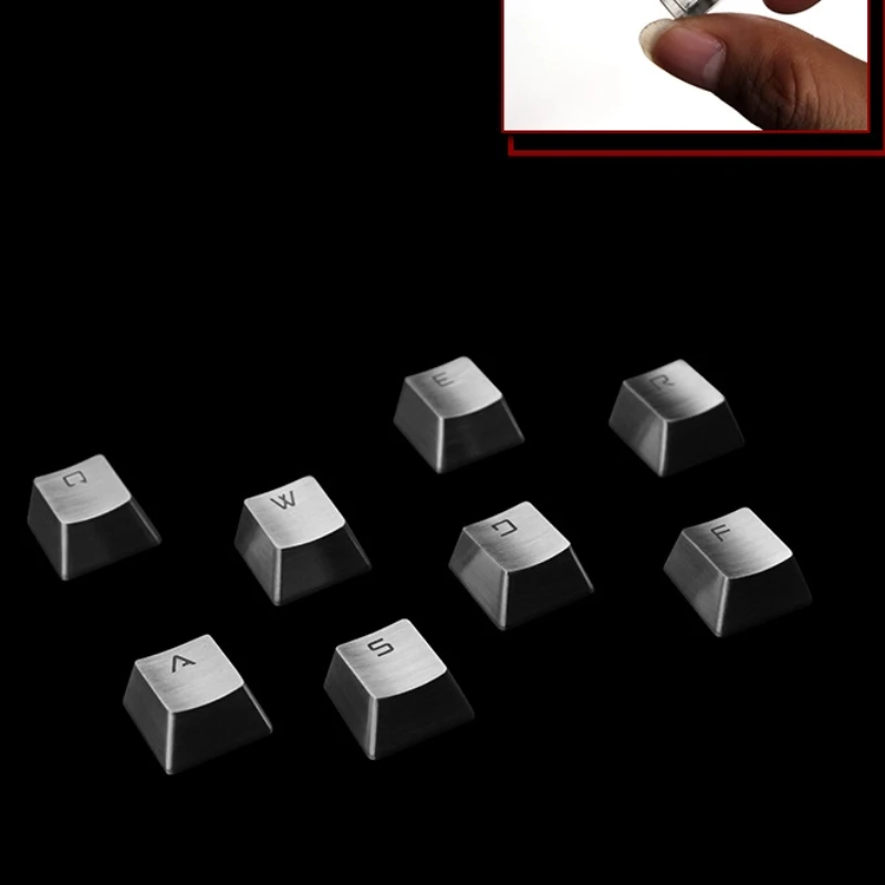 Stainless Steel Alloy Metal Keycap Custom MX Switch Typeface Pattern Mechanical Keyboard Point Keycap for Gaming Accessories