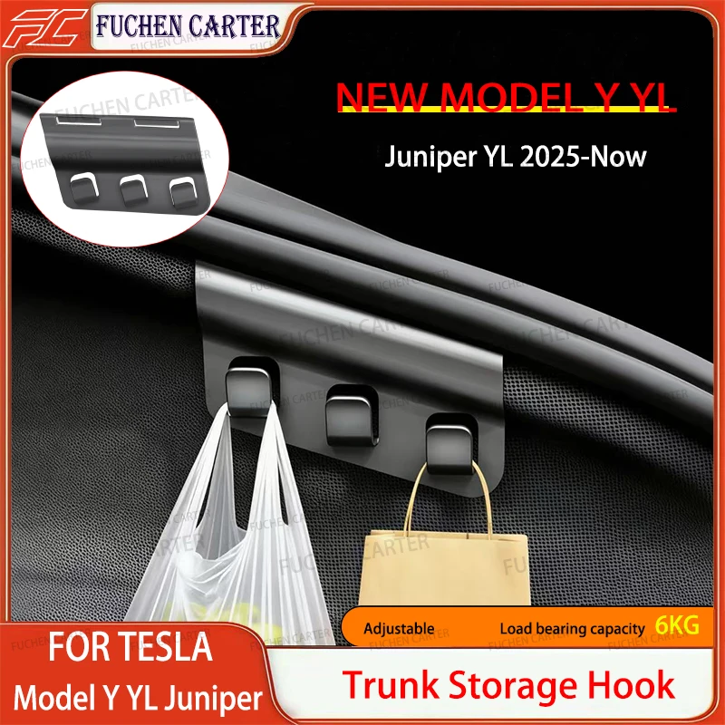 For Tesla Model Y YL Juniper/Launch 2025 2026 Car Rear Trunk Storage Hook Accessories Left And Right Both Side Storage Hook