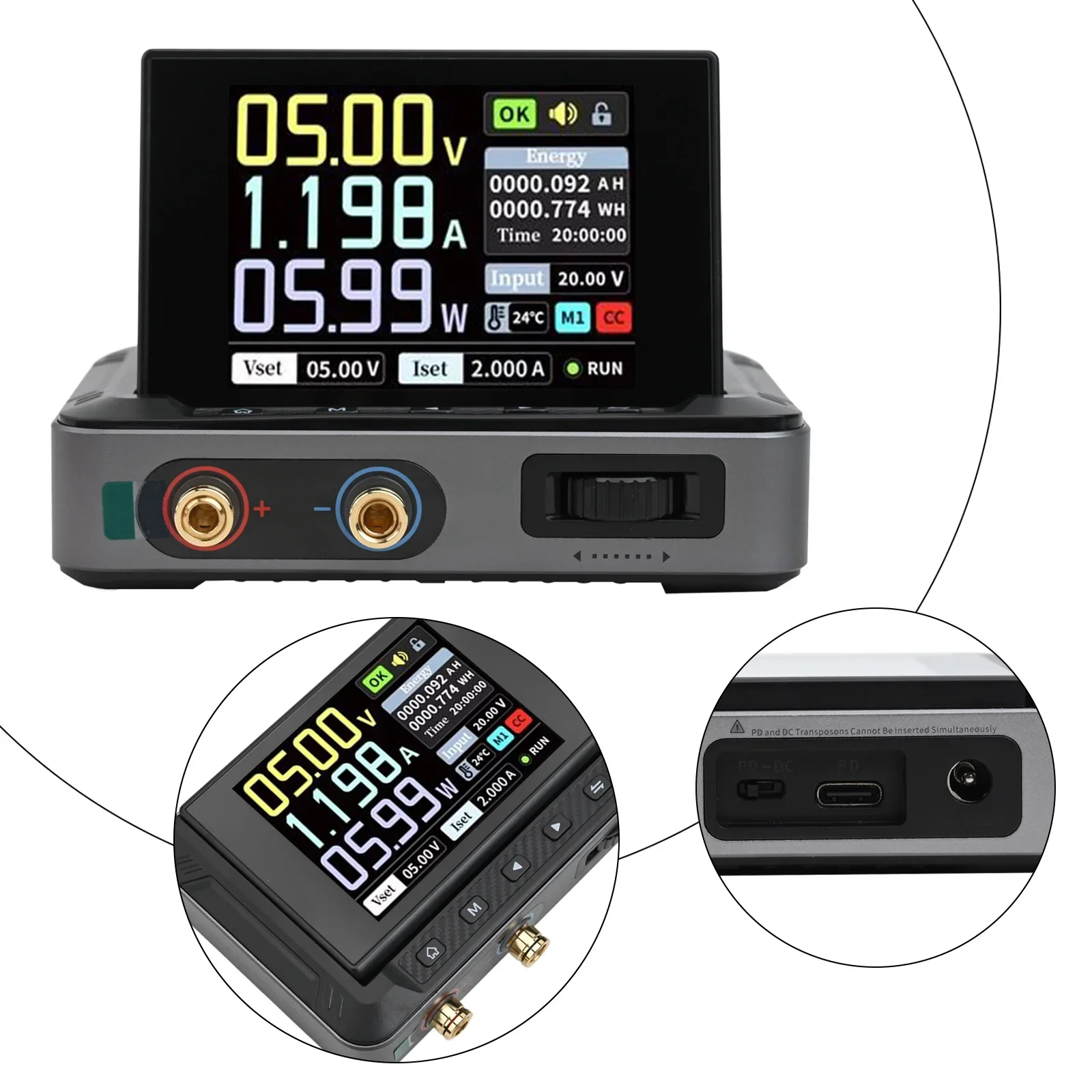 Fonte de alimentação digital programável DPS150 CNC DC com recursos de suporte de carregamento rápido medidores de tensão 100mA-5A ﻿