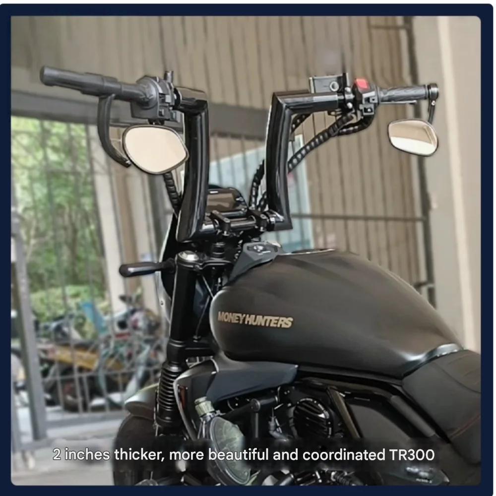 Suitable for Haojue motorcycle TR300 modified handlebars Modified 2-inch thickened direction handlebar 51 diameter special fauce