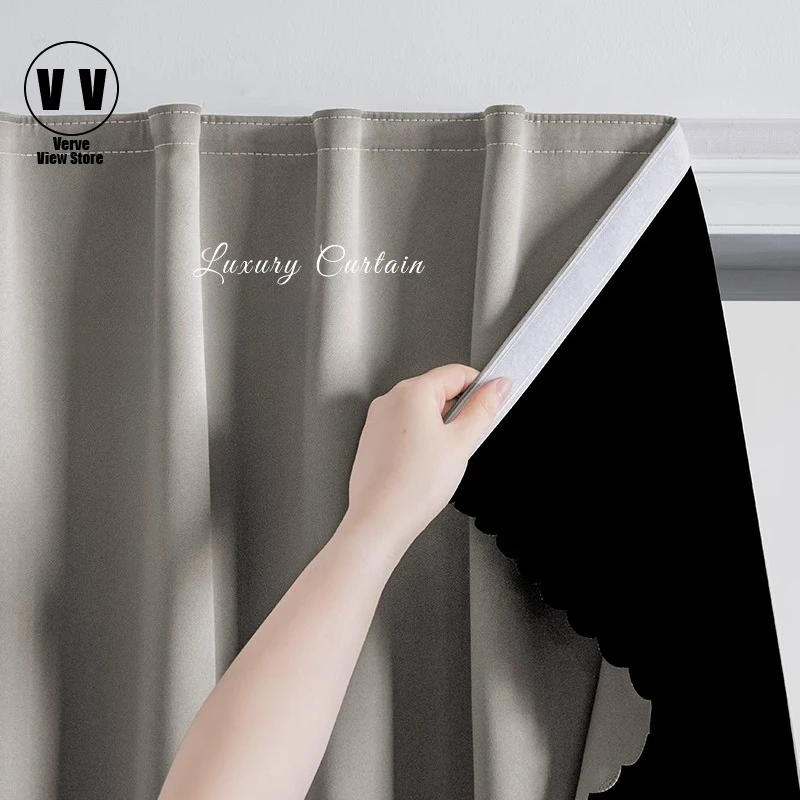 

Hands-free Magnetic Blackout Curtains for Living Room Bedroom Window Easy Install Door Cortinas Magic Paste Curtain Sunscreen