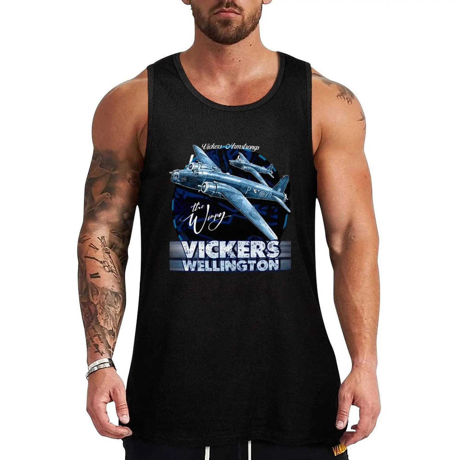 Vickers Wellington WW2 Vintage British Bomber Aircraft Tank Top Weekend Casual Tank Top Loose Sleeveless Lightweight