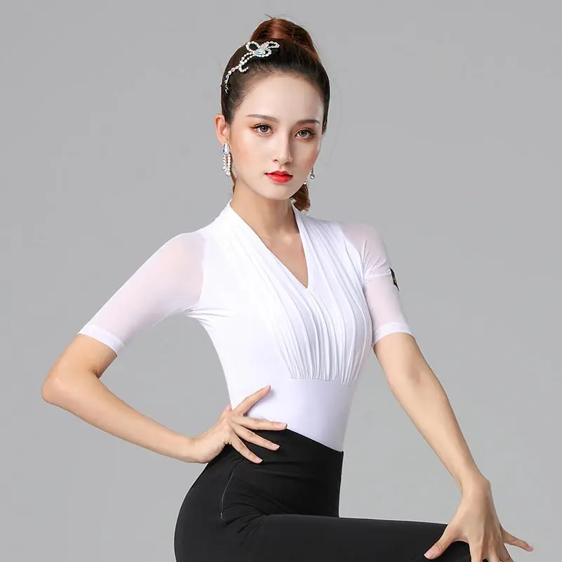 nuevo-uniforme-de-entrenamiento-de-baile-latino-para-mujer-ropa-profesional-de-danza-moderna-y-gimnasia-cuello-en-v-alta-t