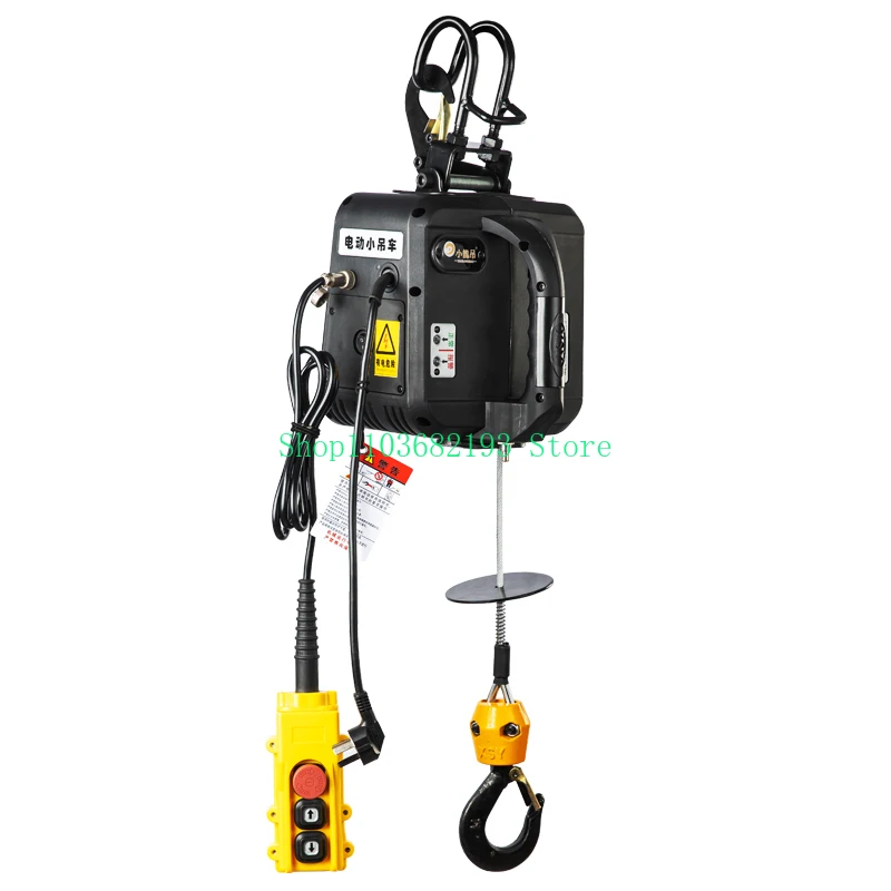 Electric Small Crane 220V Micro Electric Hoist Remote Control Crane Hoist Household Lifting Motor Hoist Crane